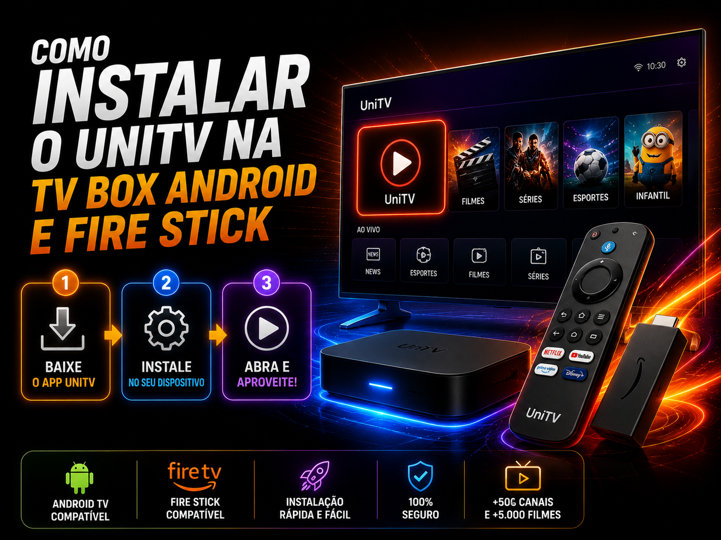 Como instalar o UniTV na TV Box Android e Fire Stick